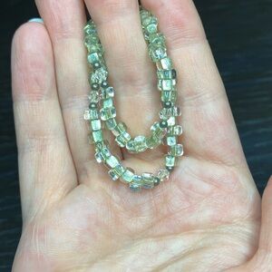 AB clear beaded anklet